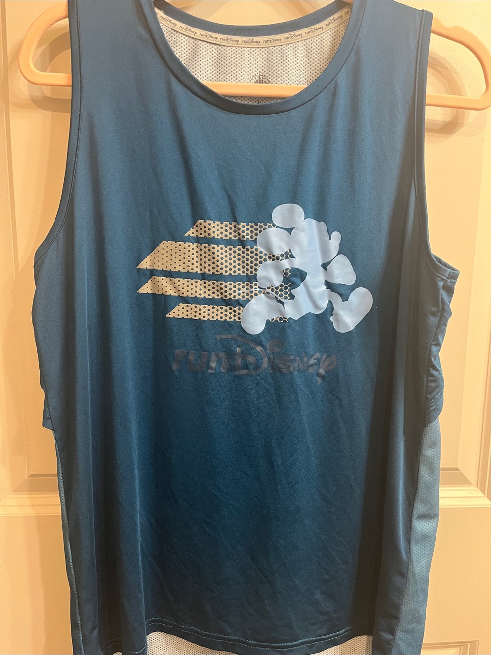 RunDisney Blue Performance Tank Top with Mickey Graphic